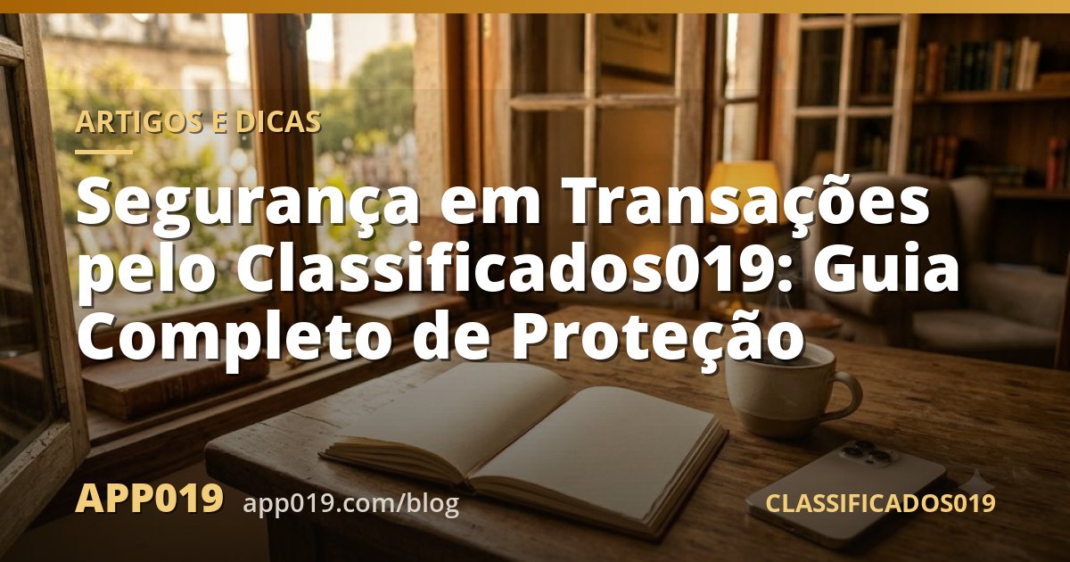 Segurança em Transações pelo Classificados019: Guia Completo de Proteção