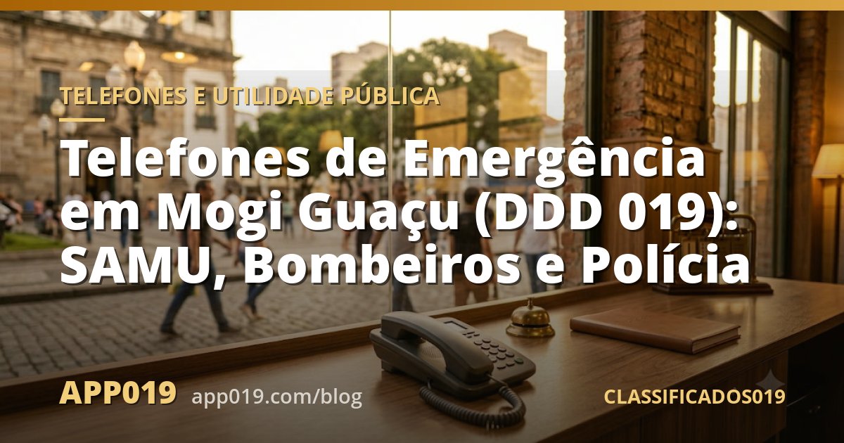 Telefones de Emergência em Mogi Guaçu (DDD 019): SAMU, Bombeiros e Polícia