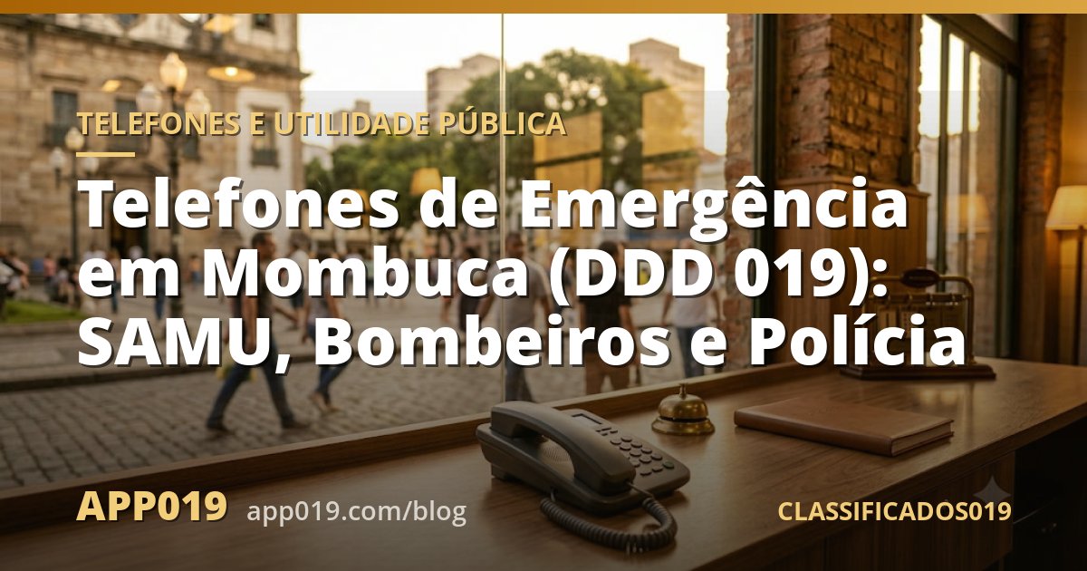 Telefones de Emergência em Mombuca (DDD 019): SAMU, Bombeiros e Polícia