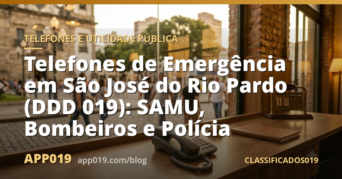 Telefones de Emergência em São José do Rio Pardo (DDD 019): SAMU, Bombeiros e Polícia