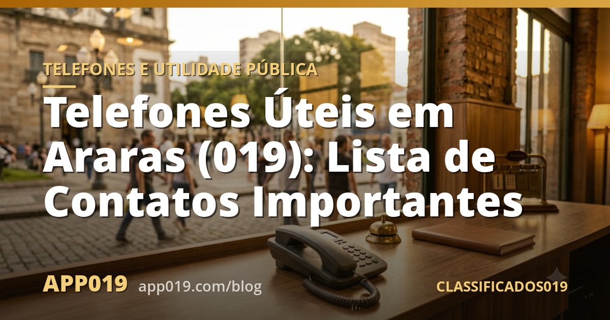 Telefones Úteis em Araras (019): Lista de Contatos Importantes