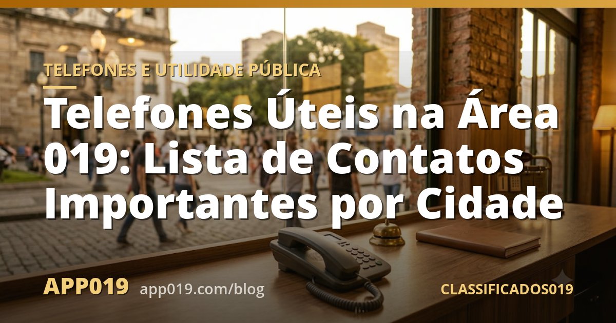 Telefones Úteis na Área 019: Lista de Contatos Importantes por Cidade