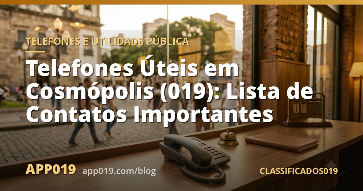 Telefones Úteis em Cosmópolis (019): Lista de Contatos Importantes