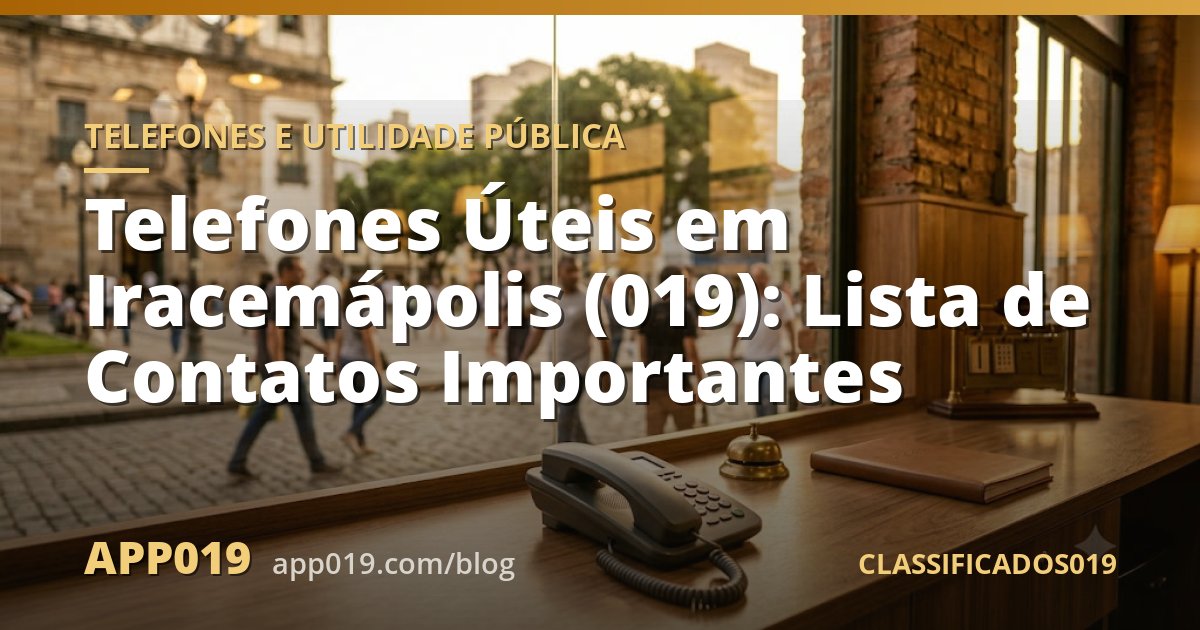 Telefones Úteis em Iracemápolis (019): Lista de Contatos Importantes