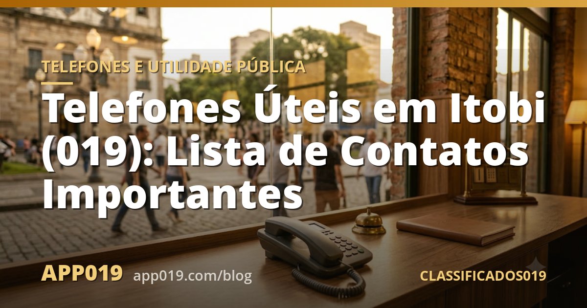Telefones Úteis em Itobi (019): Lista de Contatos Importantes