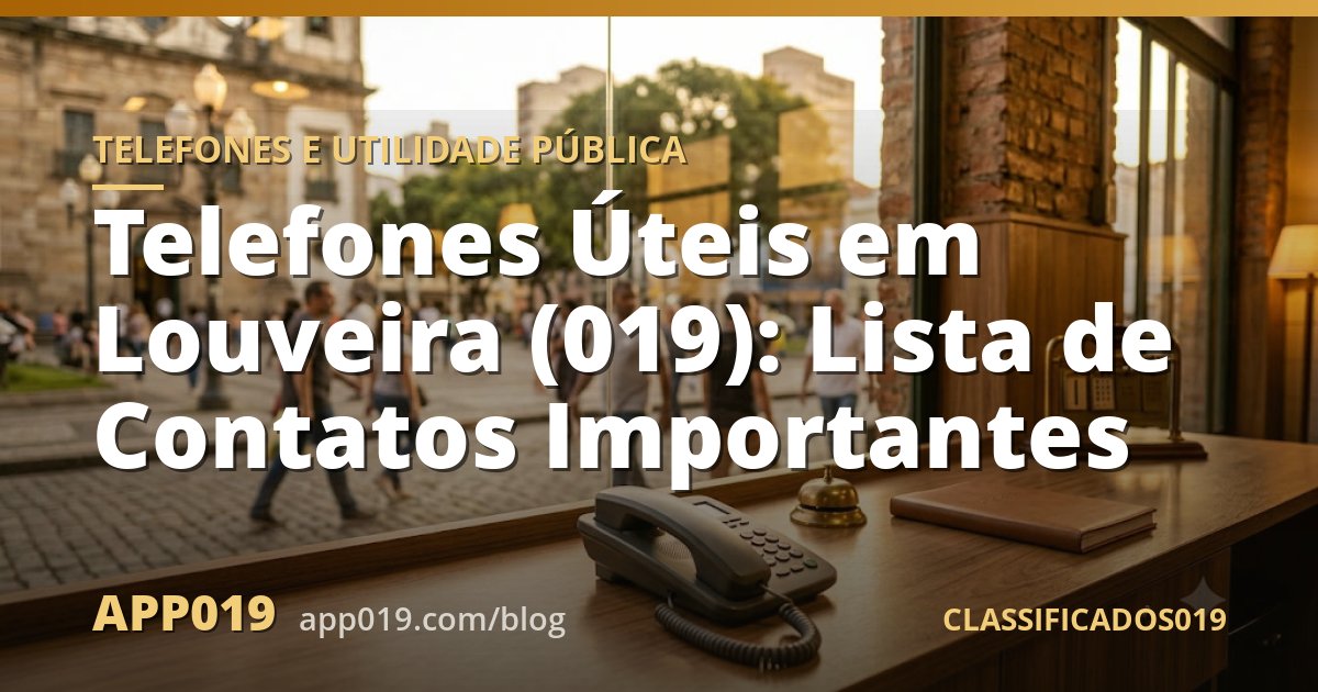 Telefones Úteis em Louveira (019): Lista de Contatos Importantes