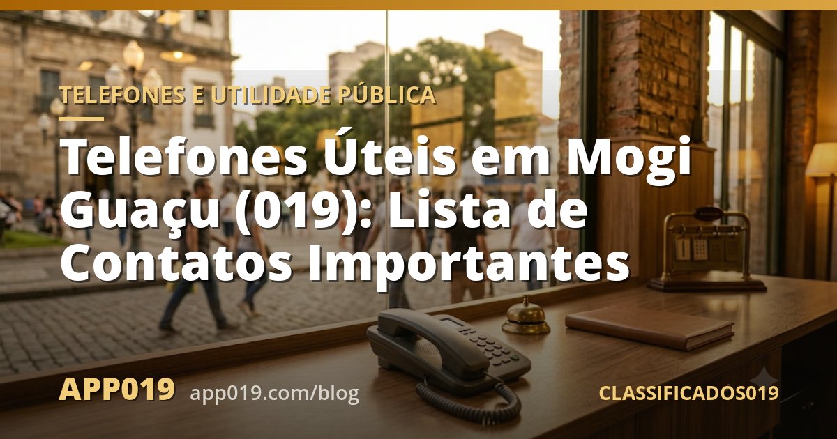 Telefones Úteis em Mogi Guaçu (019): Lista de Contatos Importantes