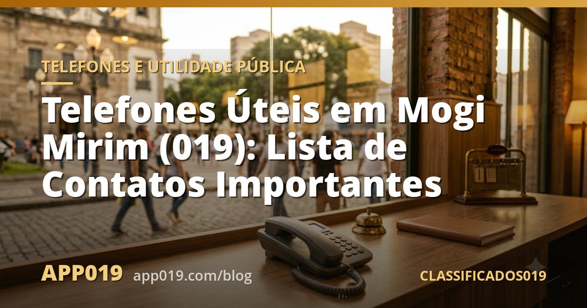 Telefones Úteis em Mogi Mirim (019): Lista de Contatos Importantes