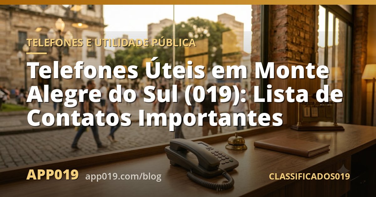 Telefones Úteis em Monte Alegre do Sul (019): Lista de Contatos Importantes
