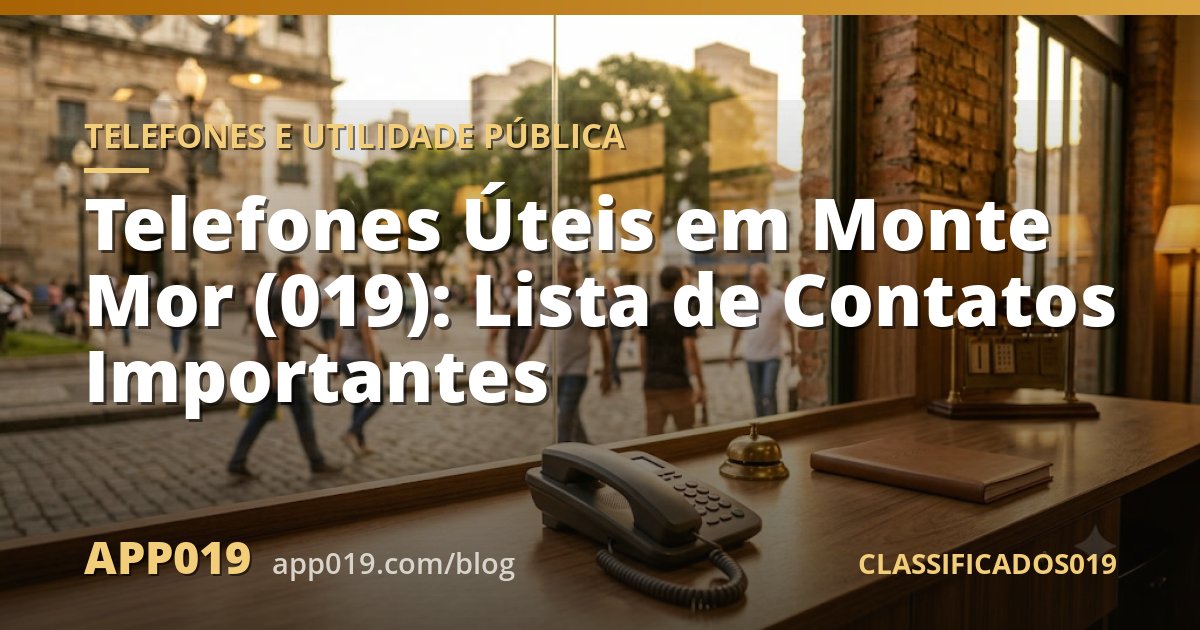 Telefones Úteis em Monte Mor (019): Lista de Contatos Importantes