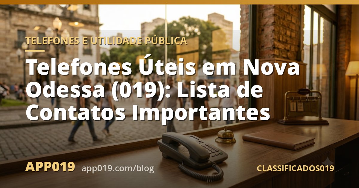Telefones Úteis em Nova Odessa (019): Lista de Contatos Importantes