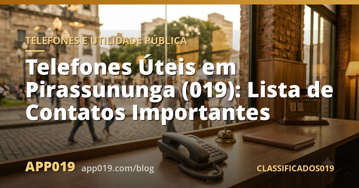 Telefones Úteis em Pirassununga (019): Lista de Contatos Importantes