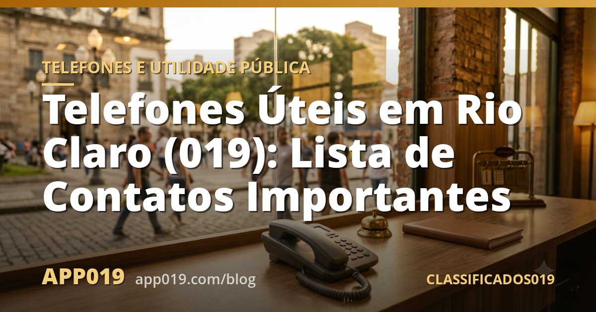 Telefones Úteis em Rio Claro (019): Lista de Contatos Importantes