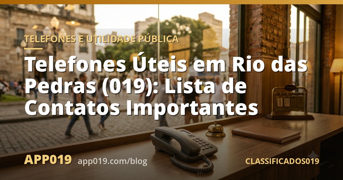 Telefones Úteis em Rio das Pedras (019): Lista de Contatos Importantes