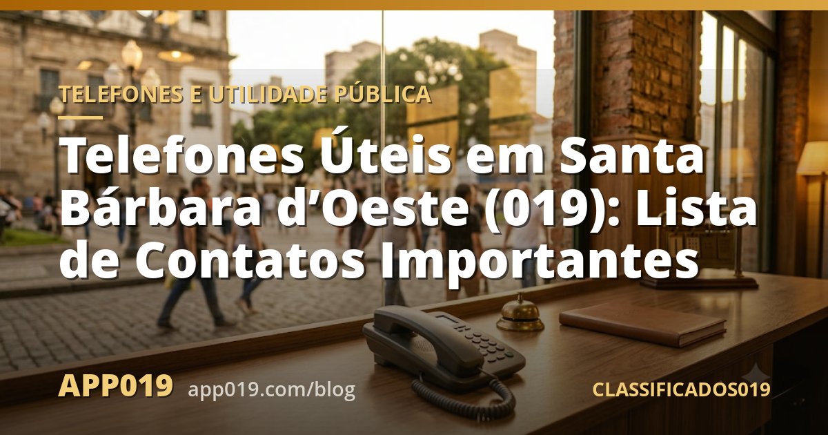 Telefones Úteis em Santa Bárbara d’Oeste (019): Lista de Contatos Importantes