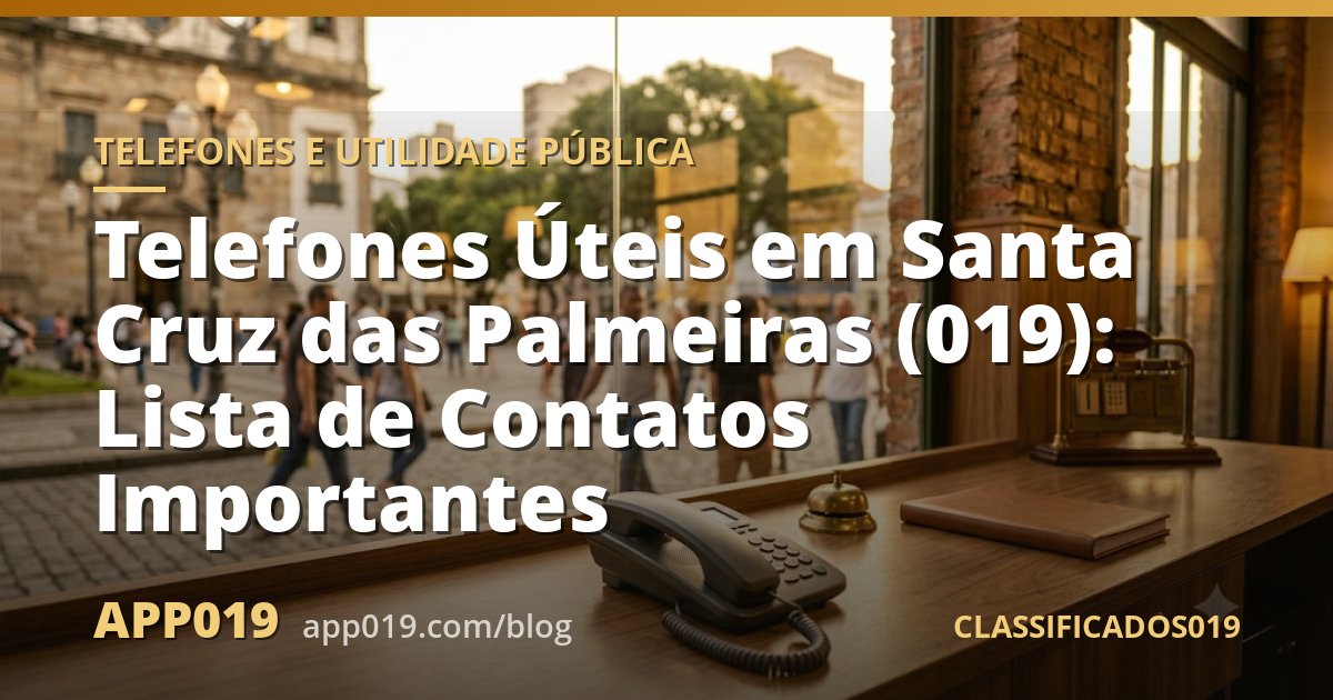 Telefones Úteis em Santa Cruz das Palmeiras (019): Lista de Contatos Importantes