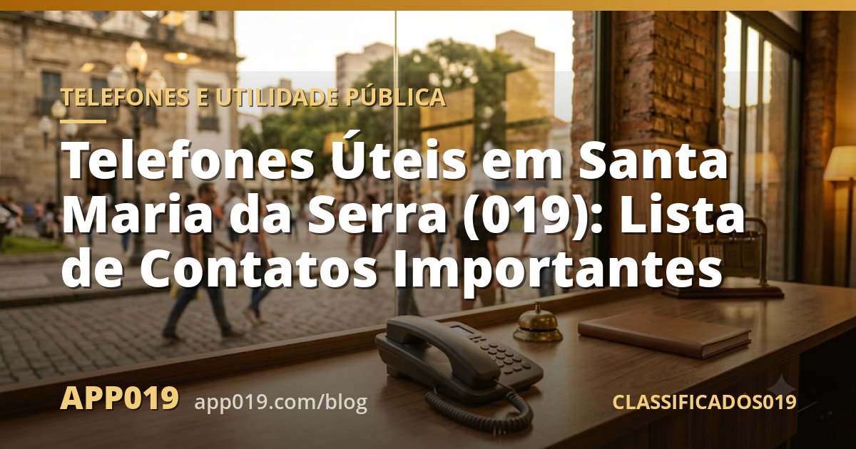 Telefones Úteis em Santa Maria da Serra (019): Lista de Contatos Importantes