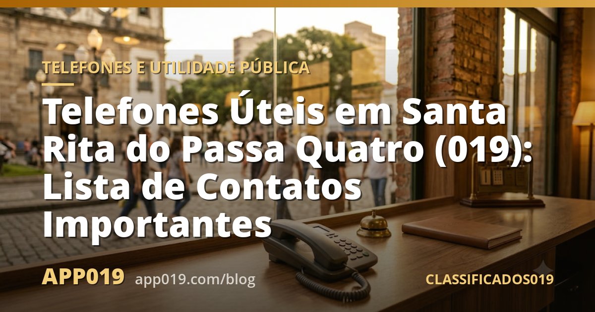 Telefones Úteis em Santa Rita do Passa Quatro (019): Lista de Contatos Importantes