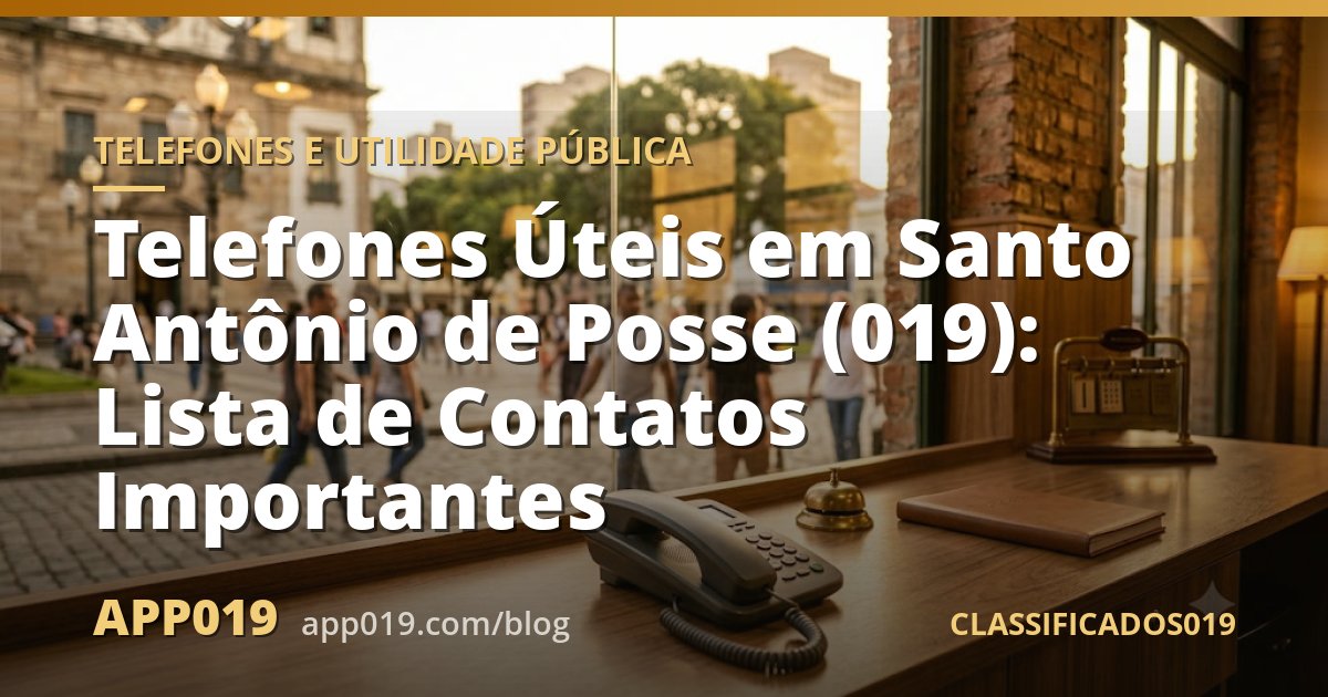Telefones Úteis em Santo Antônio de Posse (019): Lista de Contatos Importantes