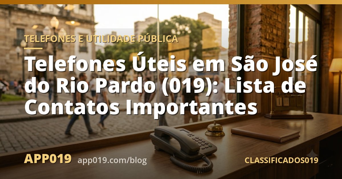 Telefones Úteis em São José do Rio Pardo (019): Lista de Contatos Importantes