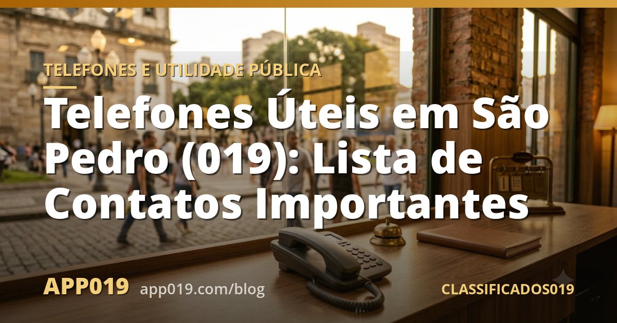 Telefones Úteis em São Pedro (019): Lista de Contatos Importantes