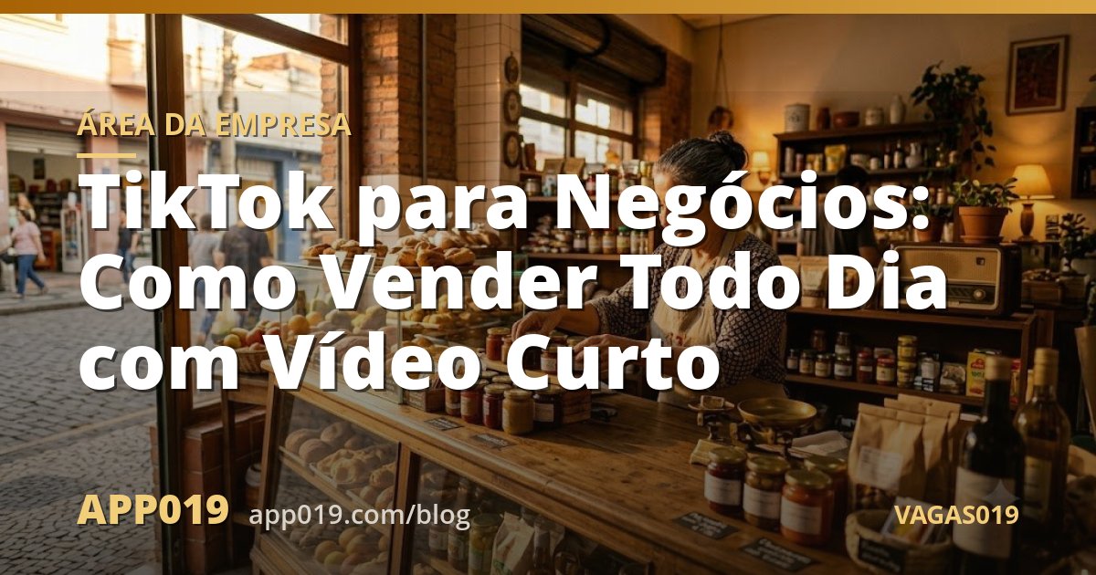 TikTok para Negócios: Como Vender Todo Dia com Vídeo Curto