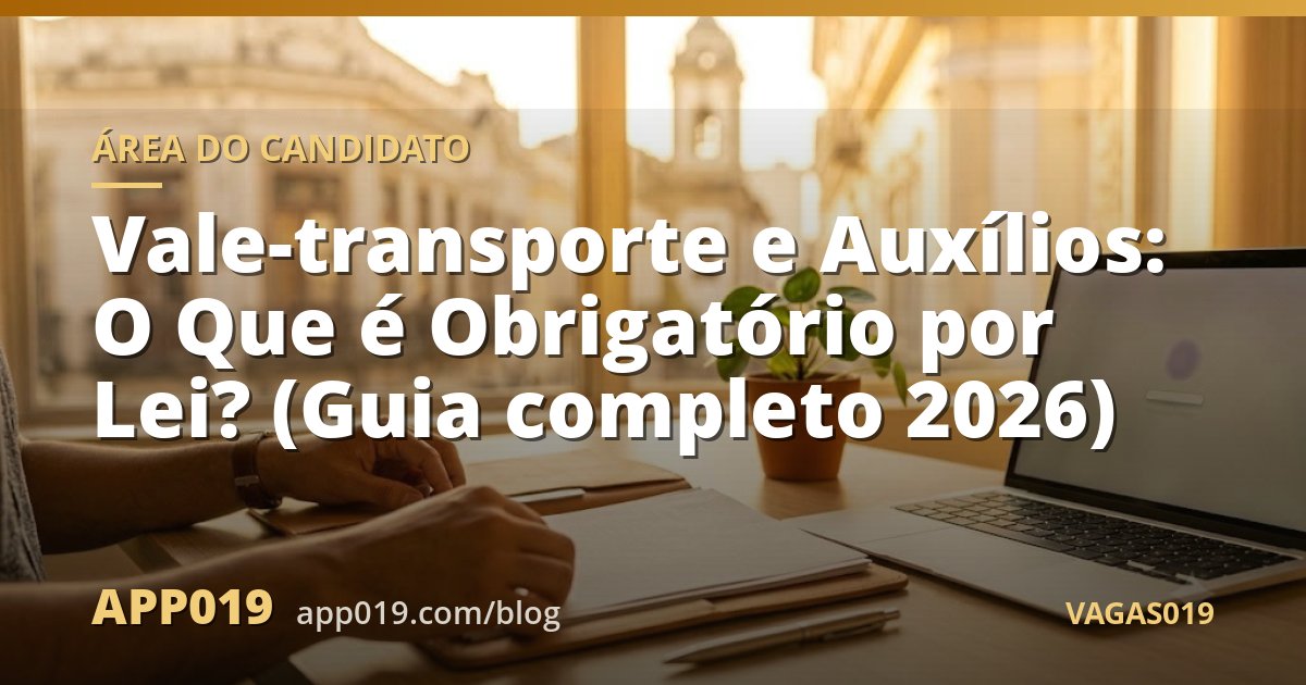 Vale-transporte e Auxílios: O Que é Obrigatório por Lei? (Guia completo 2026)