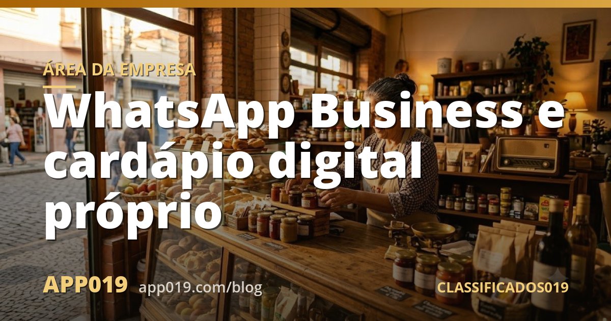 WhatsApp Business e cardápio digital próprio