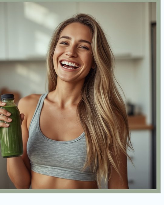 Simulação de post da personagem fitness com produto