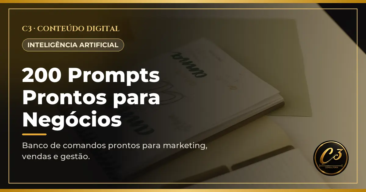 Capa de 200 Prompts Prontos para Negócios