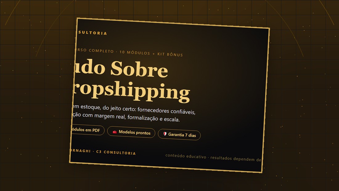Materiais que compõem o Tudo Sobre Dropshipping