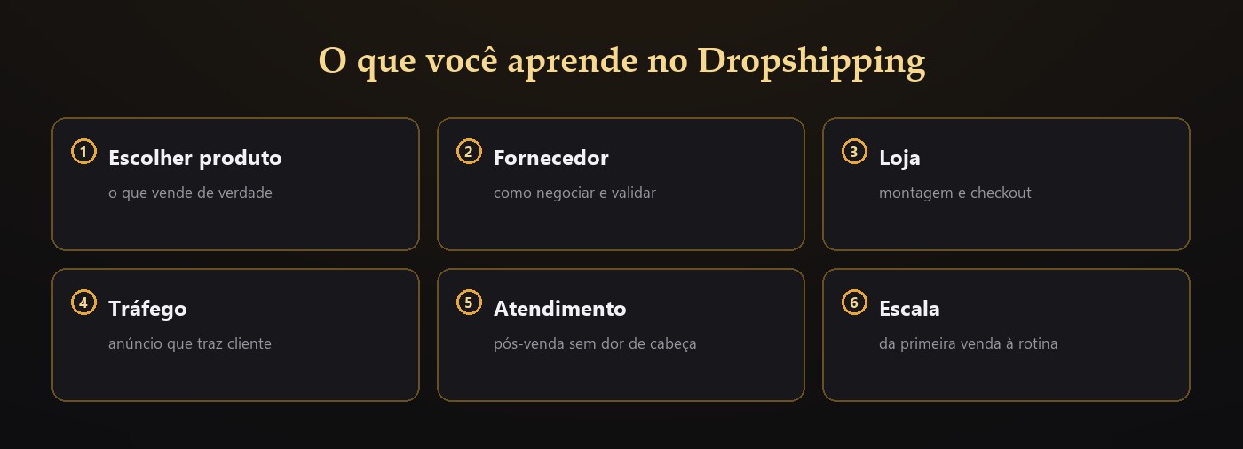 Etapas do curso de dropshipping