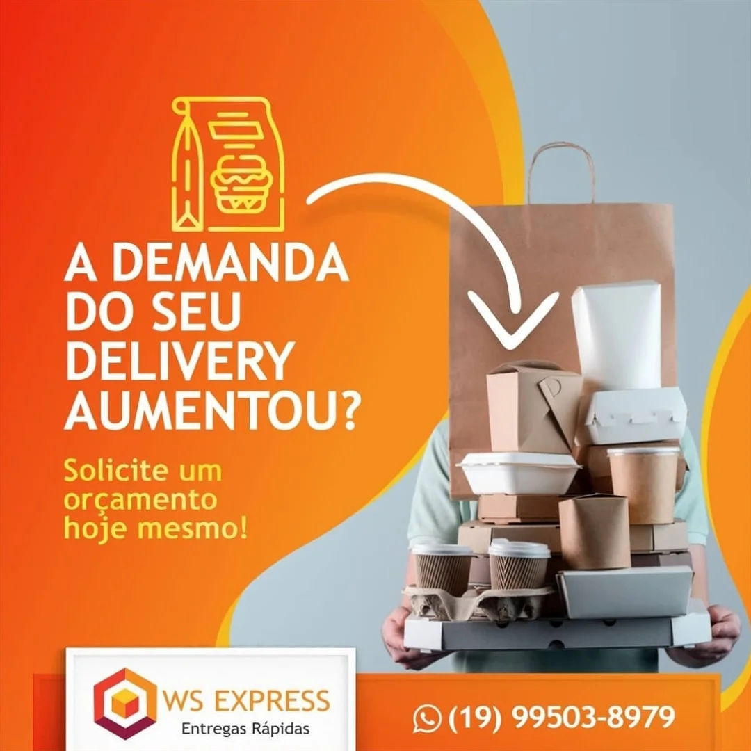 Arte da WS Express: a demanda do seu delivery aumentou? Solicite um orçamento
