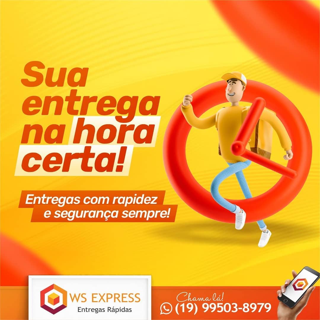 Arte da WS Express: sua entrega na hora certa, com rapidez e segurança