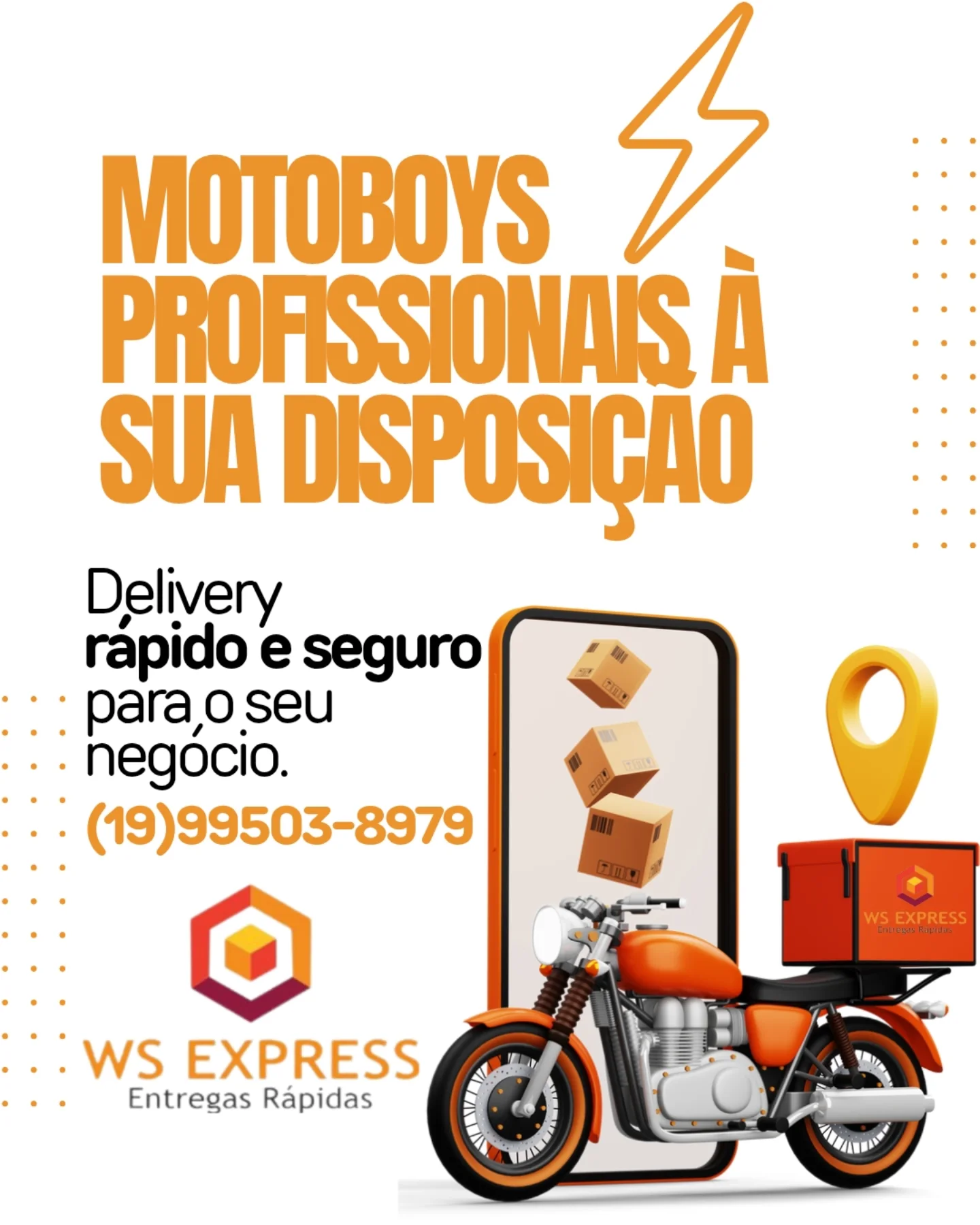 Arte da WS Express: motoboys profissionais à sua disposição